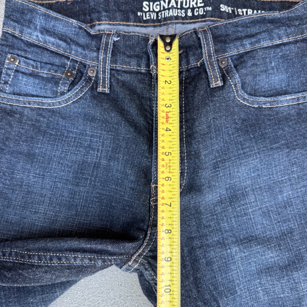 Signature by Levi Strauss Co Men S51 Straight Leg Dark Wash Jeans‎ 30x32 Indigo - Picture 6 of 11